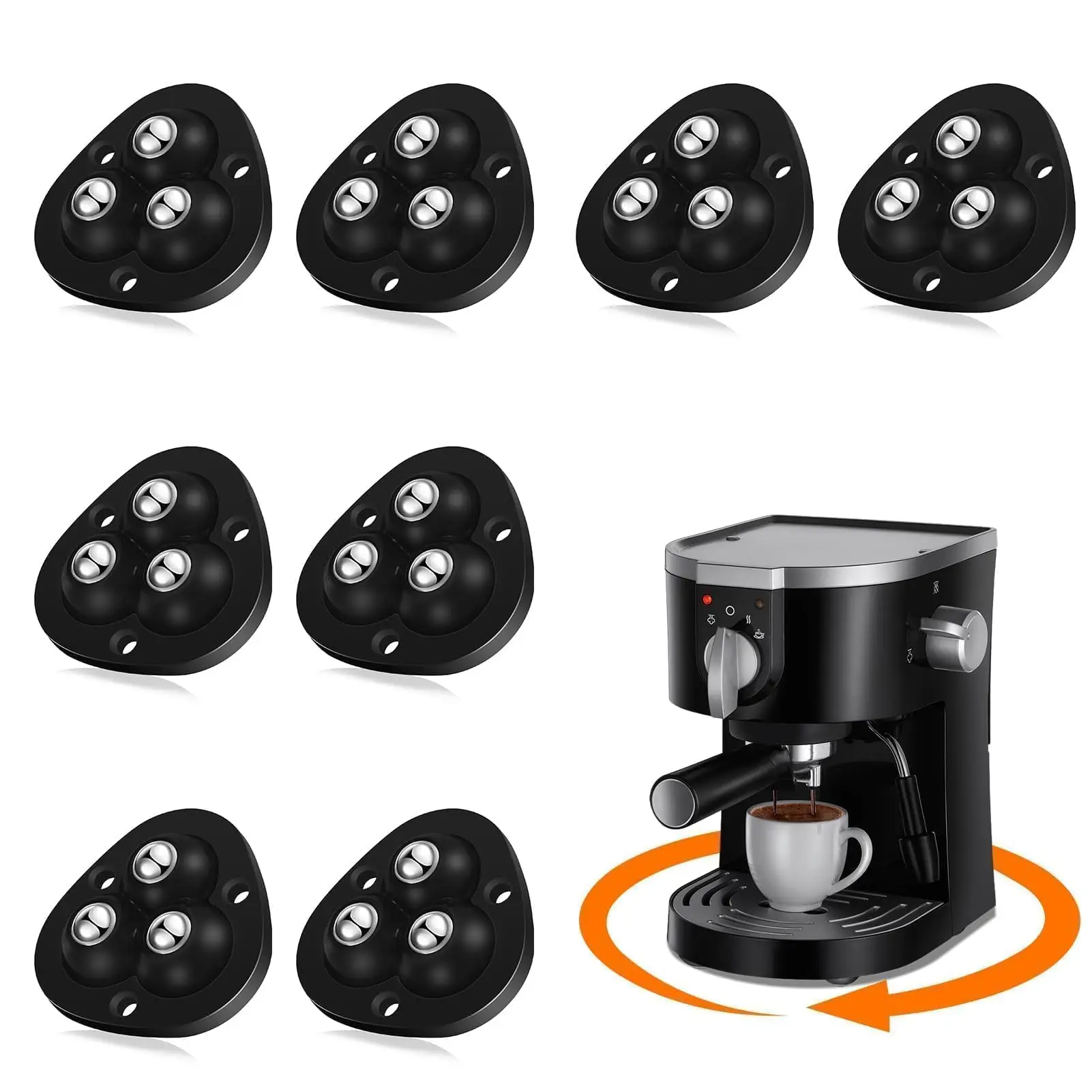 Selbstklebende Gerätegleiter-Rollen 360° °   Drehbare Mini-Rollen für Kaffeemaschinen, Heißluftfritteusen, Mixer und kleine Möbel