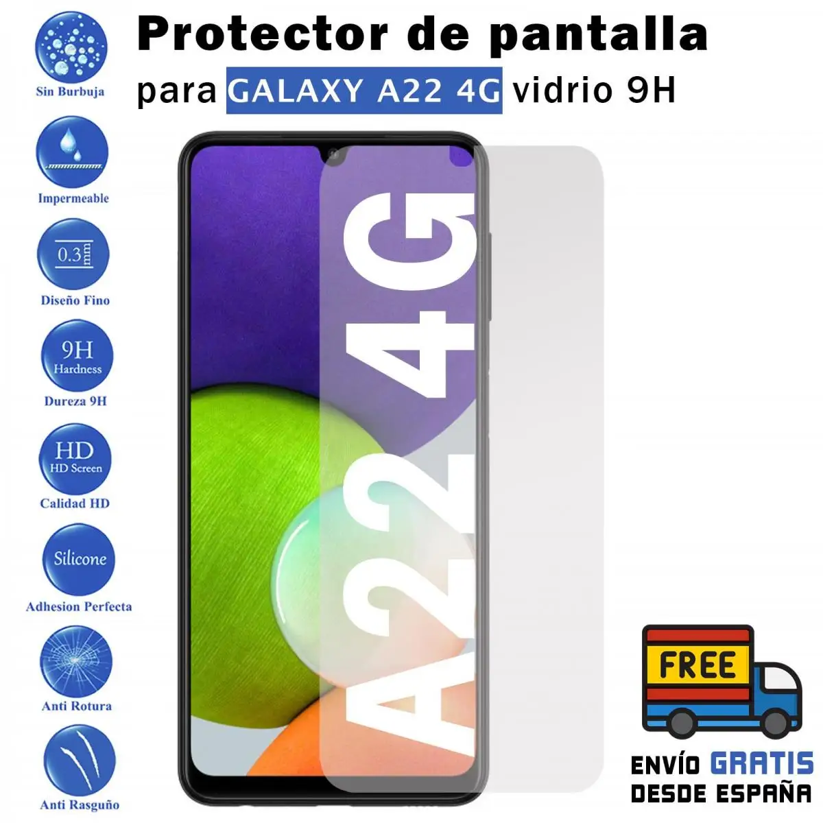 Samsung Galaxy A72 tempered glass 9H screen Protector for mobile-Todotumovil