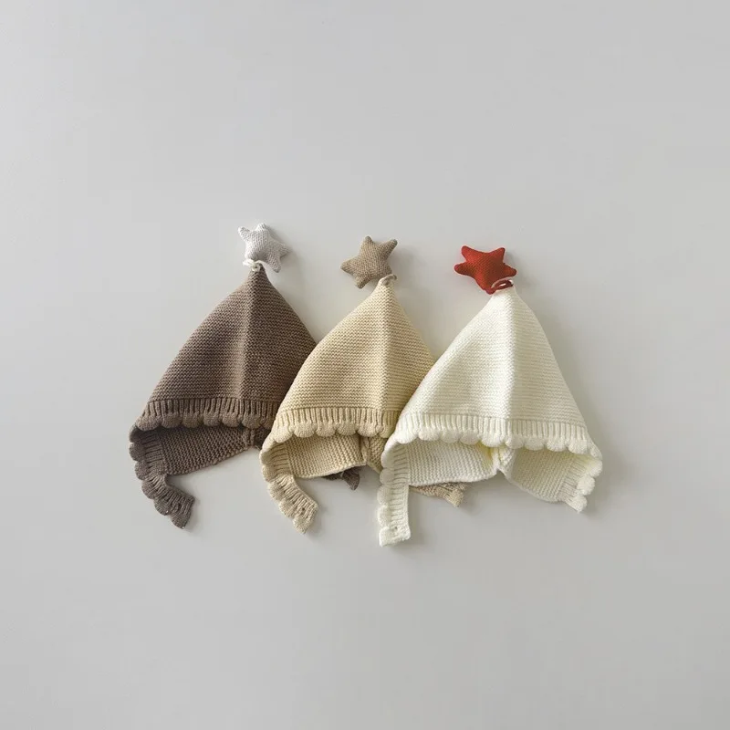 

2025 New Autumn-Winter Baby Star Knitted Hat, Soft Skin-Friendly Warm Windproof Ear Protection Infant Must-Have Cap