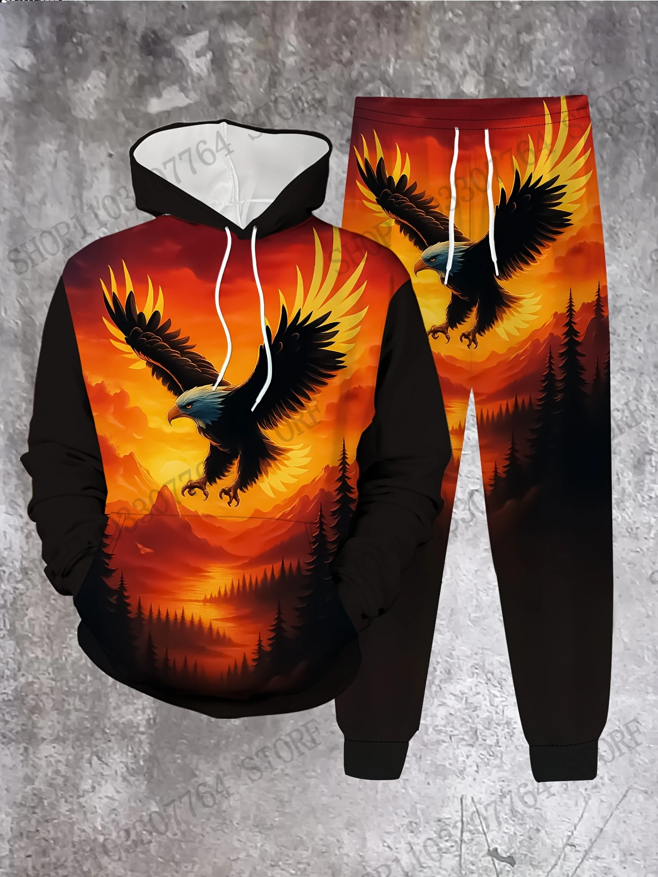 Sonbahar Kış Kapüşonlu Pantolo - 3D Printing Eagle incelemesi ve fiyatı