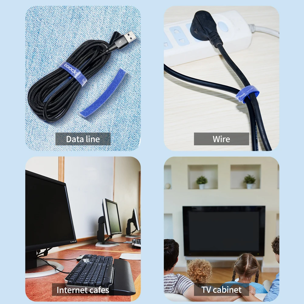 Toocki Tearable USB Cable Winder 1M/2M/3M/5M Cable Organizer Cable Management Ties Phone Accessories Wire Cord Organizer