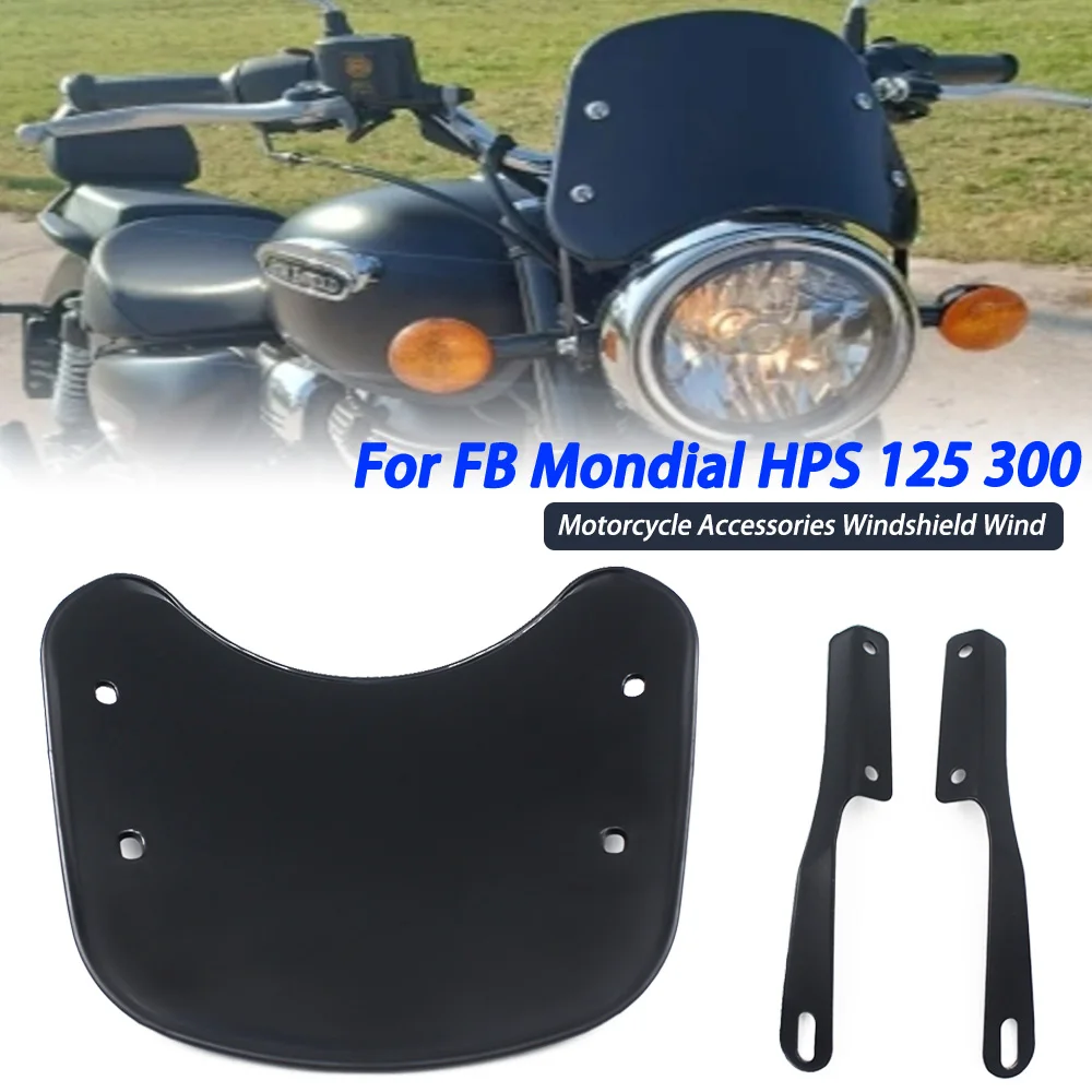 

For FB Mondial Hipster HPS 125 300 HPS125 HPS300 Accessories Retro Windscreen Windshield Wind Screen Deflector Cover Guard Parts