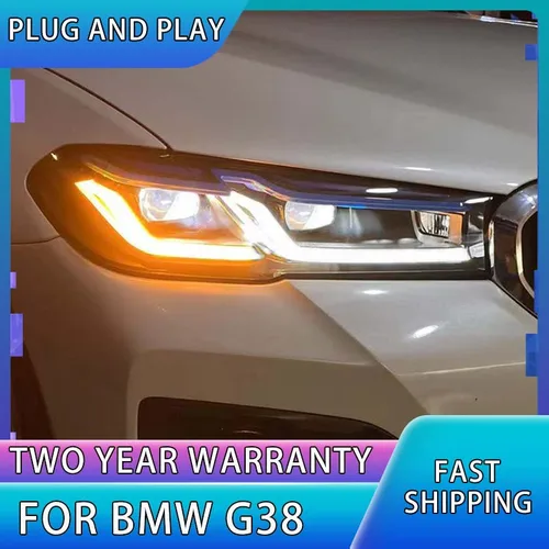 BMW G38 용 자동차 스타일링 헤드라이트, BMW G30 LED 2018 2020 헤드라이트, DRL 신호등, 자동차 부품, 자동차 헤드램프