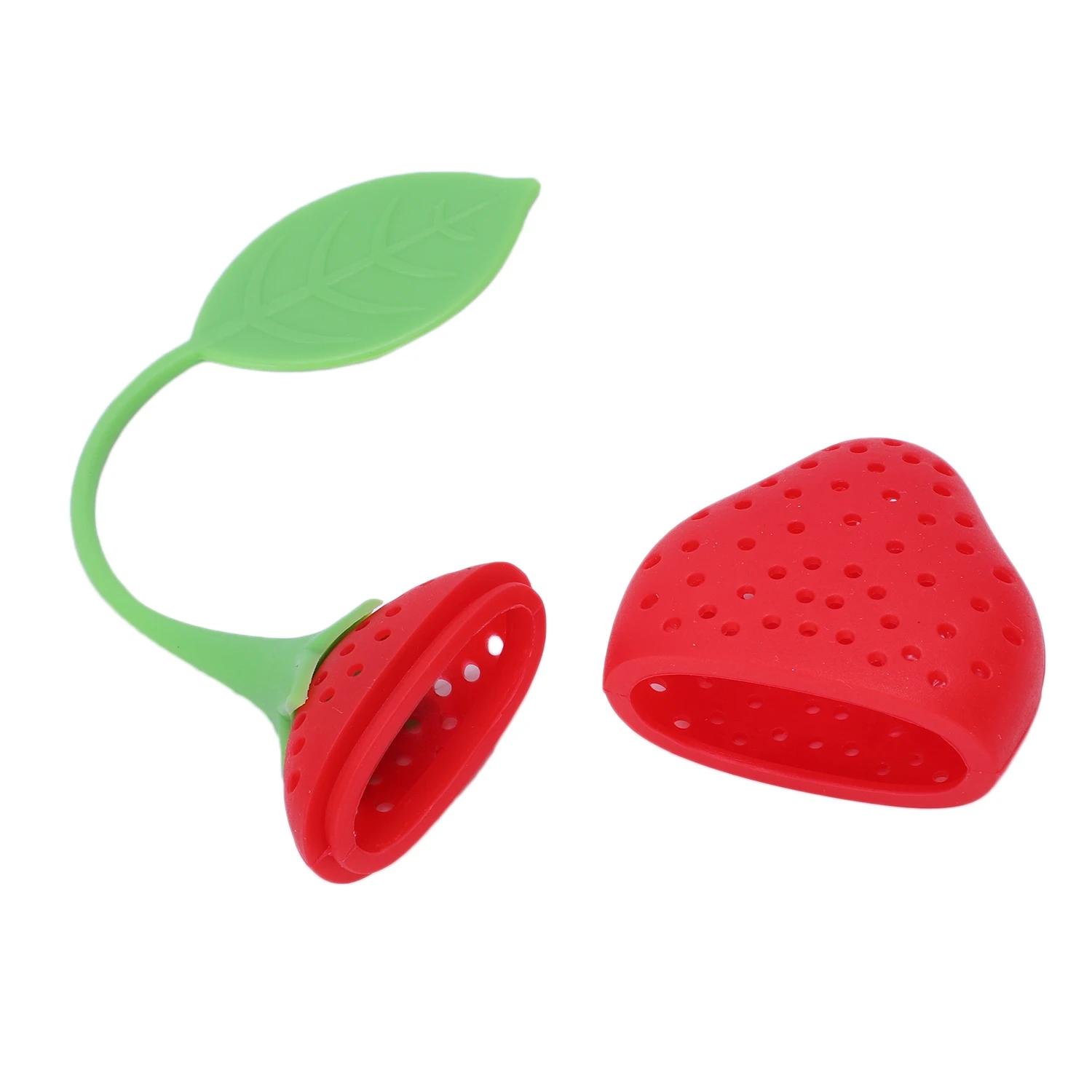 HHTL 2Pcs Silicone Tea Infuser Ball Pass Filter Tea Infuser Strainer Spoon Strawberry Variety