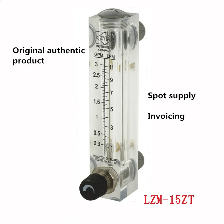 Válvula de Regulação Acrílico Líquido Rotameter Medidor de Fluxo de Água 0.1-1gpm 0.54lpm a 16-160lph Lzm15zt 316