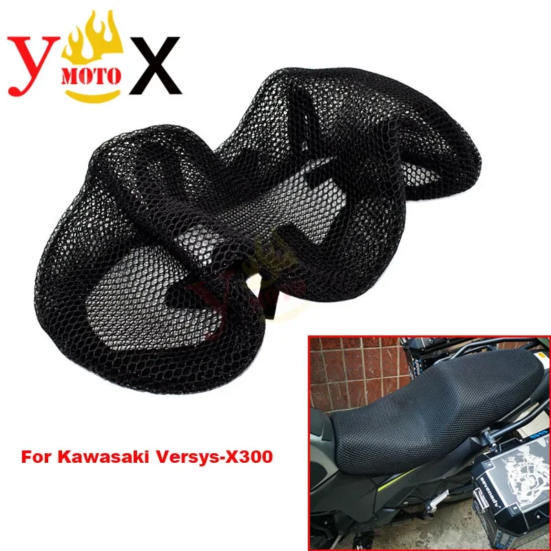 Off Road Mesh Seat Cover Cushion Pad Guard Heat Insulation Breathable Sun-proof Net For Kawasaki VERSYS X-300 300X VERSYS300