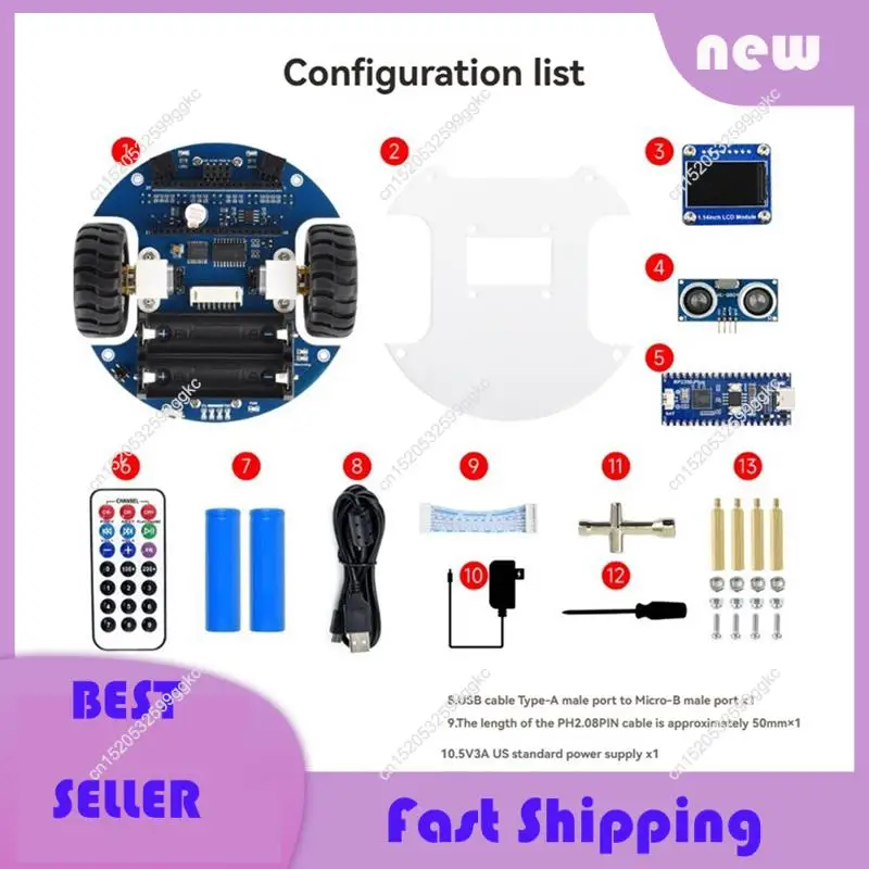 Necessary Smart Picogo RP2350-Plus Car Robot Development Board With Obstacle Avoidance, Tracking& Bluetooth Modules