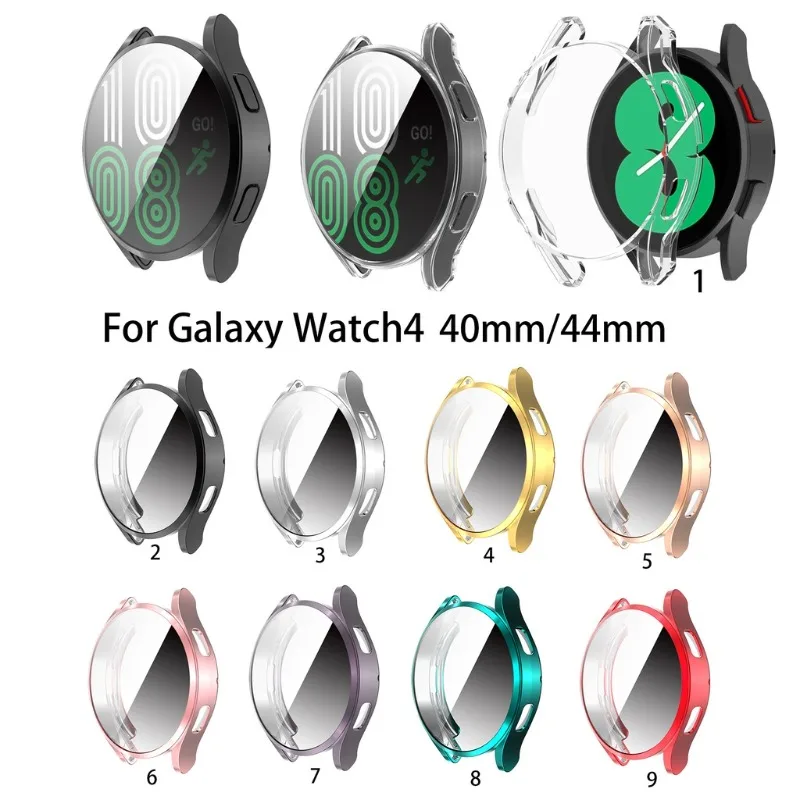 

Soft TPU Clear Case Full Cover For Samsung galaxy watch4 40mm 44mm Shell Bumper Plated Case Smart Wristband Cover