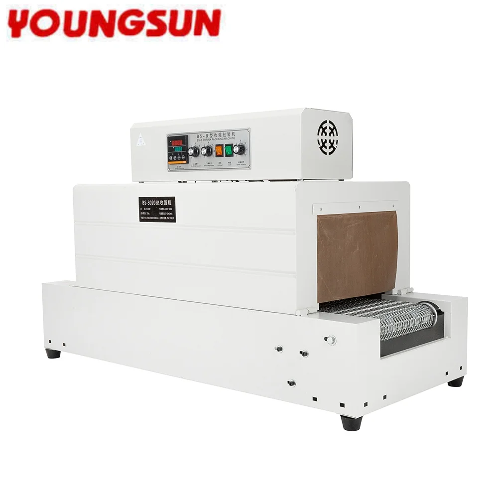 young sun Mesh3020 Industrial Automatic Chain Heat Shrink Machine Film Packaging Tableware Shoe Disposable Individual Packing