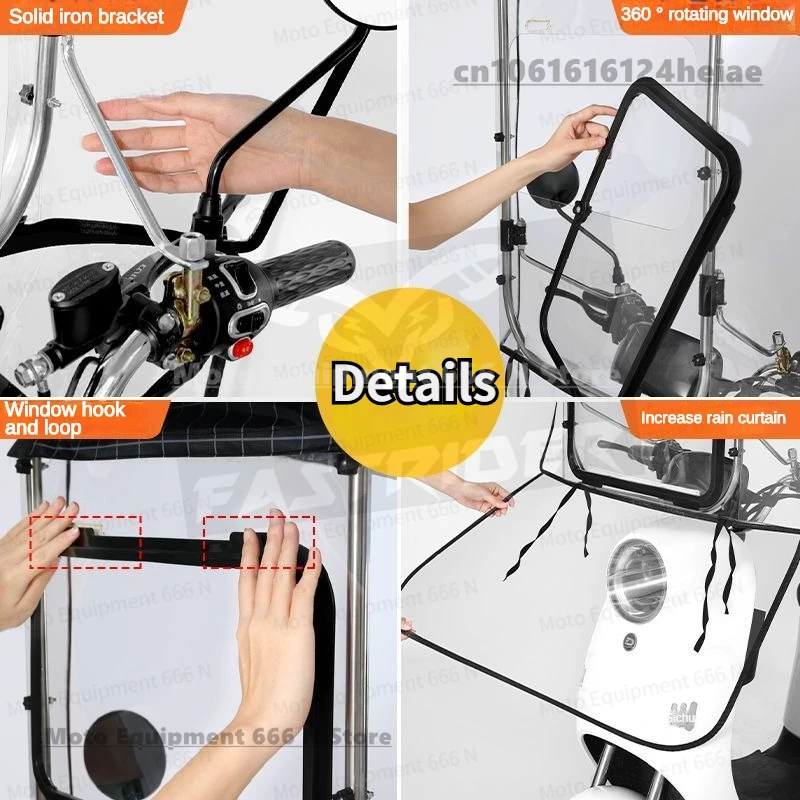 Fully Enclosed Canopy for Electric Vehicles Motorcycle Windproof and rainproof Thickened Canopy Winter 오토바이 캐노피