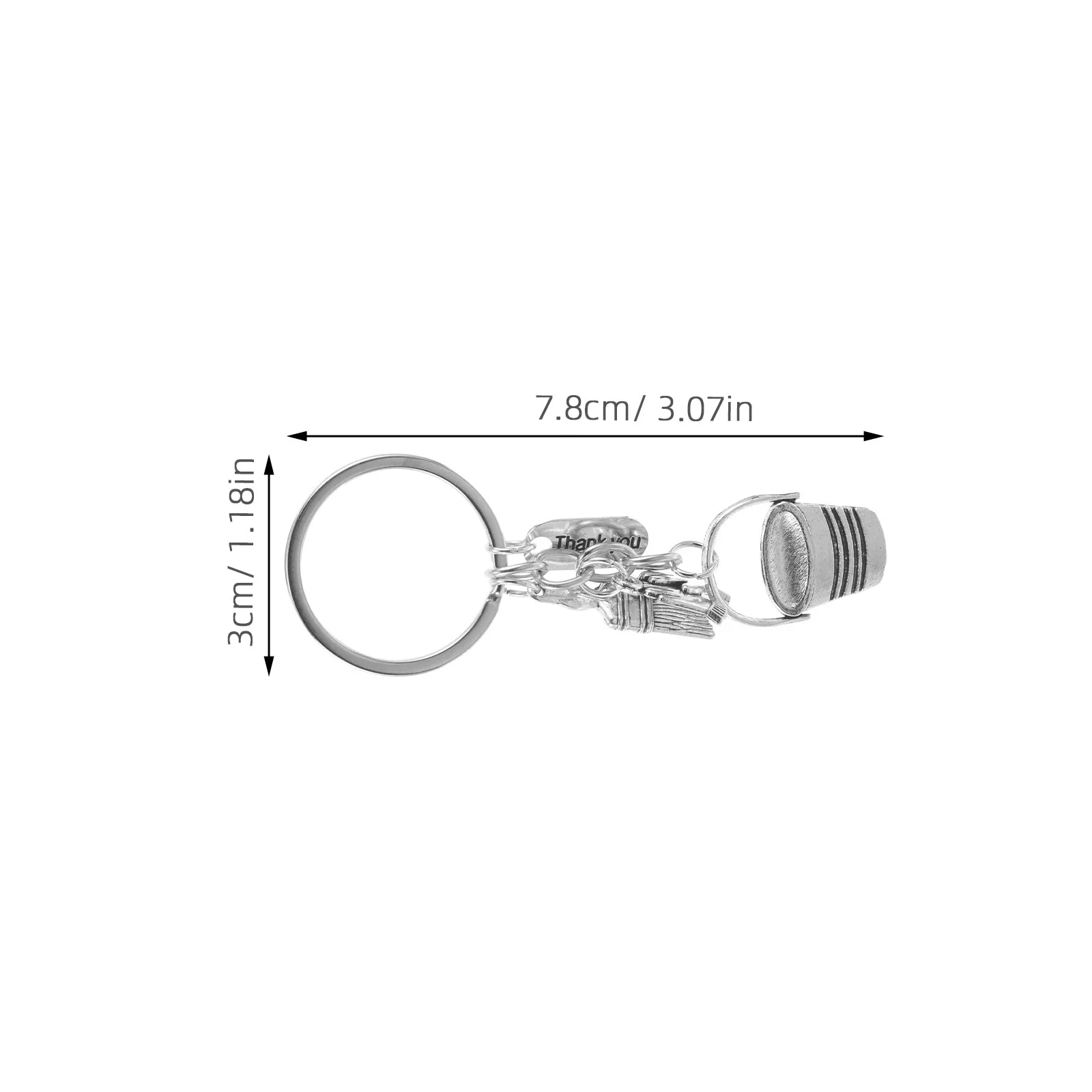 4Pcs Cleaner Keychain Set Stainless Steel Bucket Brush Glove Charm Purse Bag Pendant Housekeeping Appreciation Employee Gift
