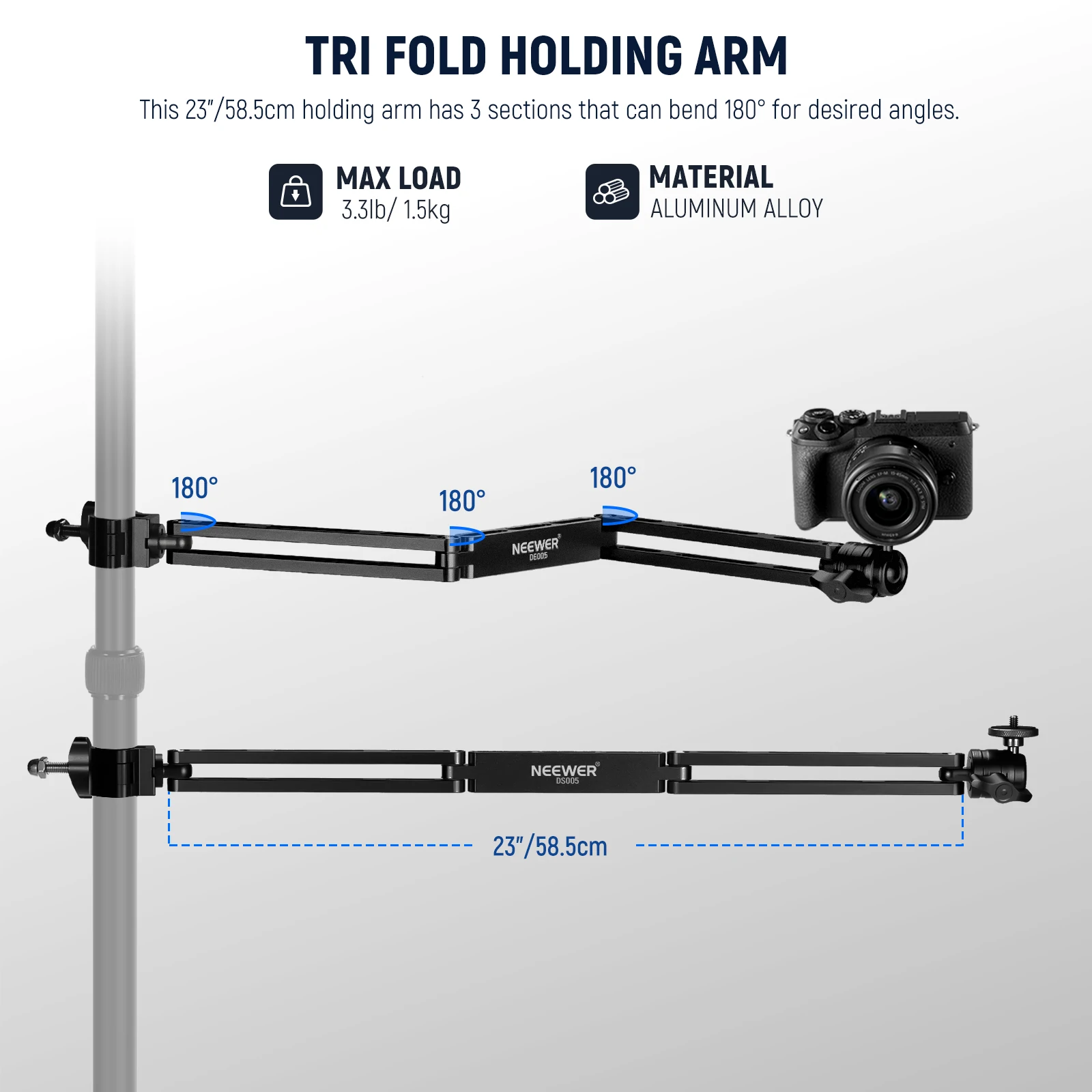 NEEWER Overhead Camera Mount Arm 23\