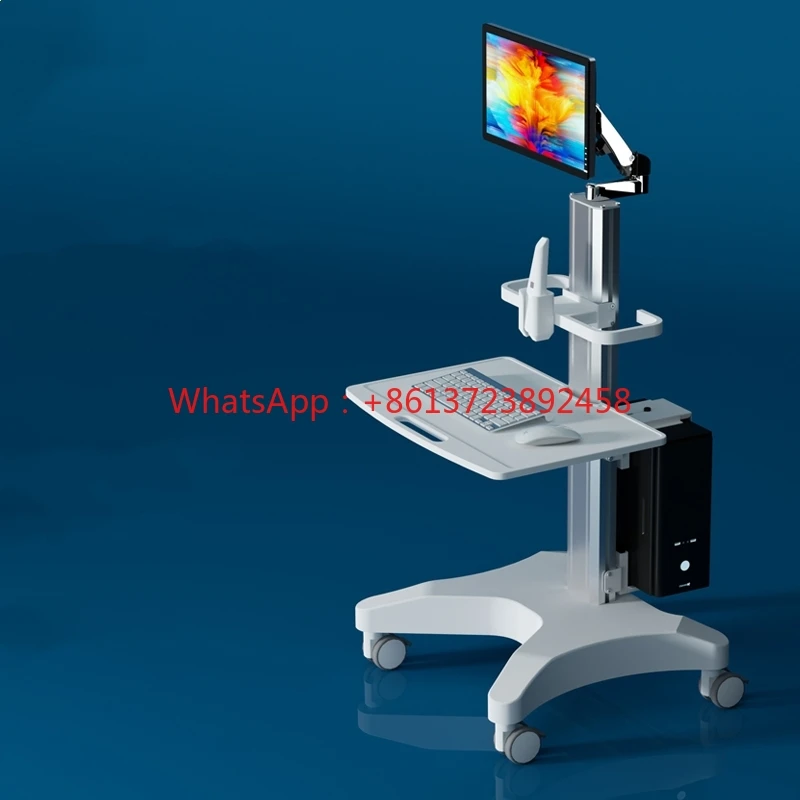 

Wholesale Height adjustable touchscreen computer cart medical cart medical trolley for dental- clinic hospital