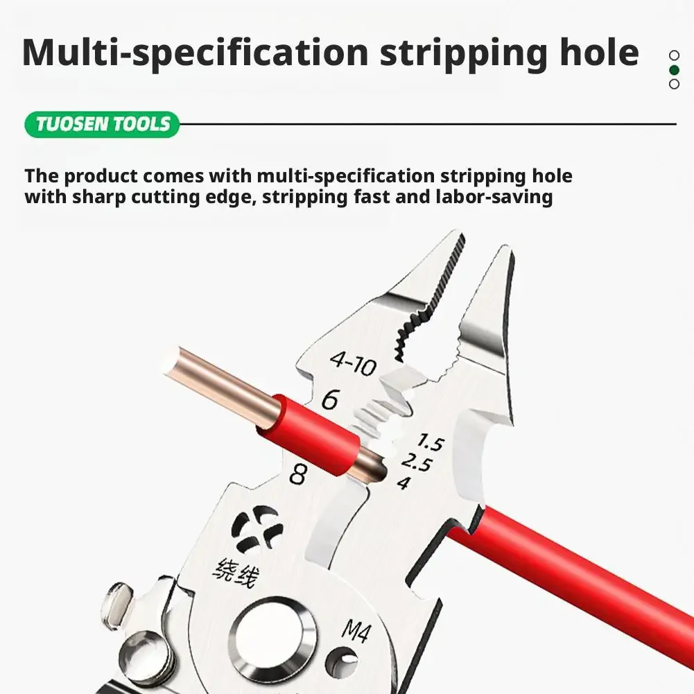 TUOSEN طوي كهربائي تجريد كماشة القاطع قطع والعقص كماشة 4 في 1 سلك تجريد كماشة أدوات كهربائي