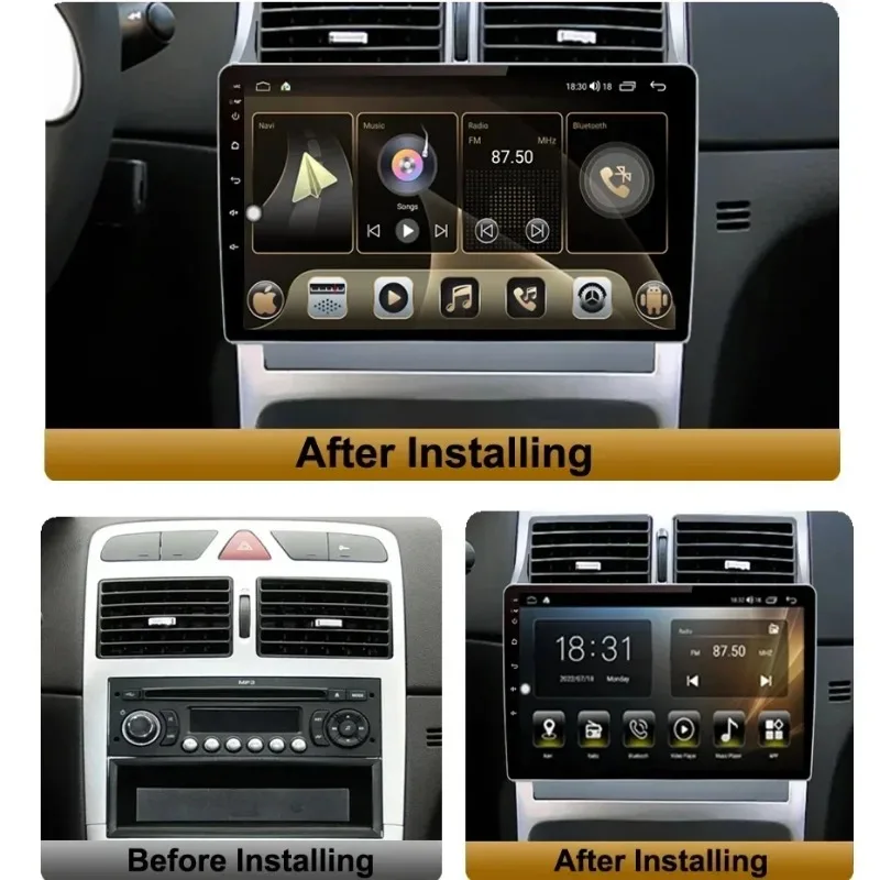 Car Radio for Peugeot 307 307CC 307SW 2002-2013 Multimedia Carplay Player Stereo Auto Audio Headunit Android 9'' Navigation GPS