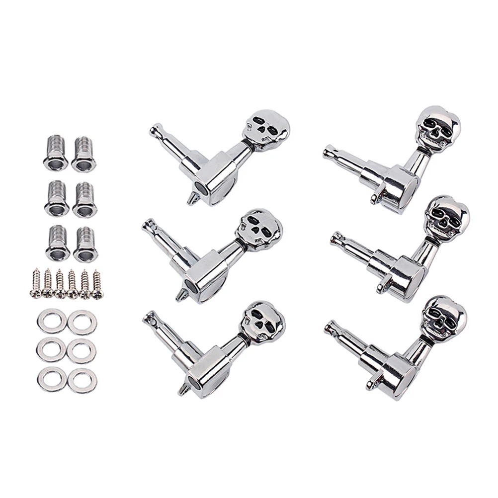 

1 set Skull Tuning Pegs Metal Body Electric Guitar Parts Replacement Old Broken Strings Fix Improve Sound Guitar
