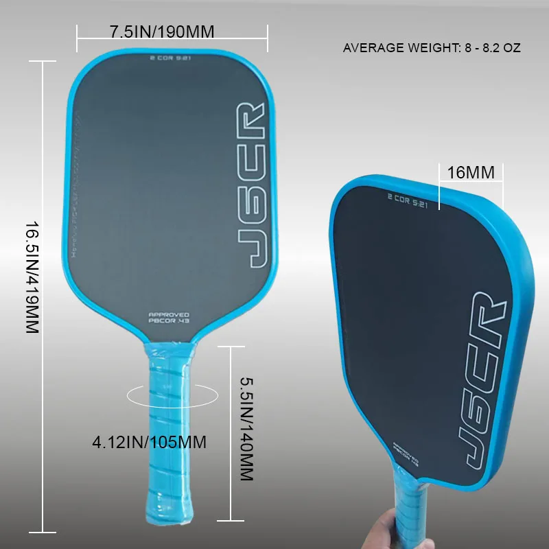 HONOLULU J6CR Pickleball Paddle Power Hot Pressed  Featuring Dynamic PowerFlex Foam Core CFC Carbon Fiber Pickleball Paddle