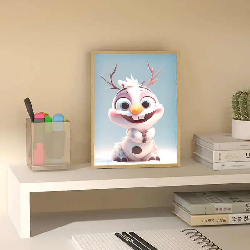 Disney Frozen LED Night Light Children\'s Room Decorative Painting Princess Elsa Room Bedside Table Lamp Desktop Ornament Gift