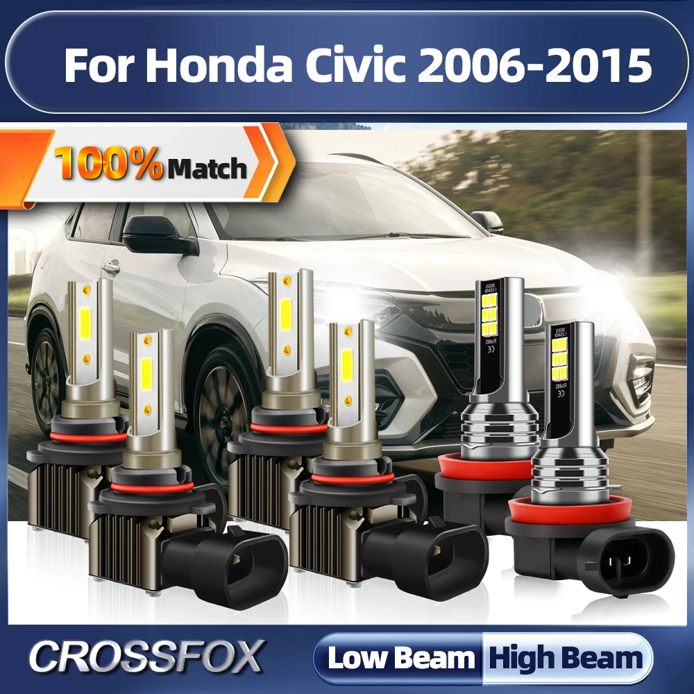 

60000LM LED Car Headlight Bulb 6000K White 3570 CSP Chips Car Lights 12V For Honda Civic 2006-2009 2010 2011 2012 2013 2014 2015