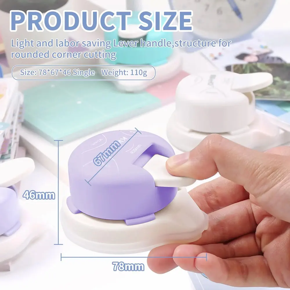4 in 1 Multi-Function Corner Rounder Multi-Function Corner Cutter Manual Right Angle Round Edge Small Card Puncher DIY Cutter