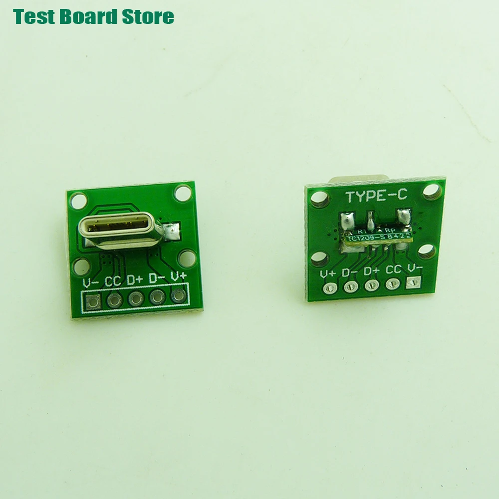 Test Board 1pc 3.1 Type-C USB Vertical Male Connector Plug Charging Data DIY PCB FLex Cable Converter Adapter Curved Needle