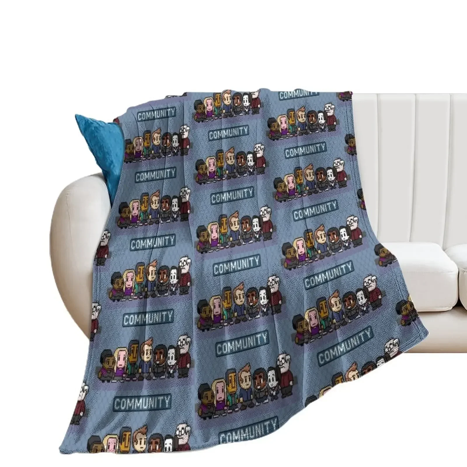 

Community characters in 8-bit Throw Blanket bed plaid Luxury Extra Large Throw Blankets