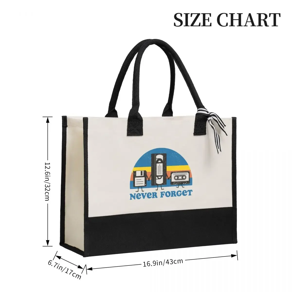 Canvas Gift Shopping Bag Never Forget Classic Canvas Large Capacity Bag Customizable Quality Gifts