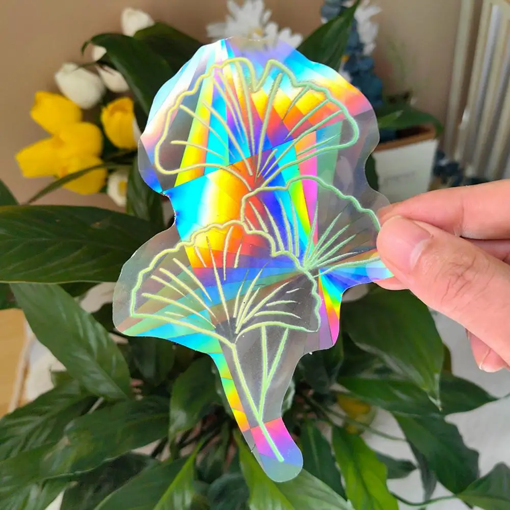 2 Sheet Sun Catcher Sticker Window Rainbow Prismatic Glass Stickers Waterproof Self-Adhesive Vibrant Colors Window Film