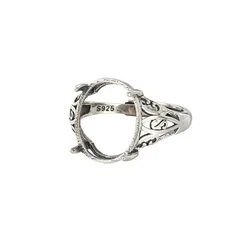 Ring Blank (7x9mm/8x10mm/10x13mm/11x14mm/12x15mm/13x16mm/14x17mm Oval Blank) Adjustable 925 Silver Ring Setting