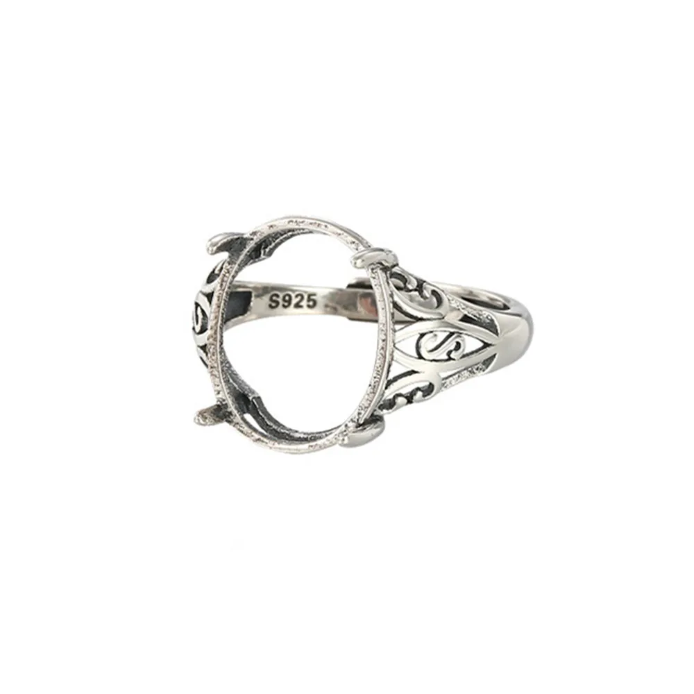 Ring Blank (7x9mm/8x10mm/10x13mm/11x14mm/12x15mm/13x16mm/14x17mm Oval Blank) Adjustable 925 Silver Ring Setting