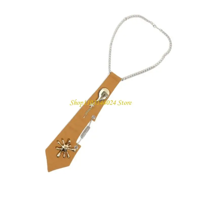 n5ke-pre-tied-uniform-ties-with-charm-rhinestones-metal-chain-girls-school-uniforms