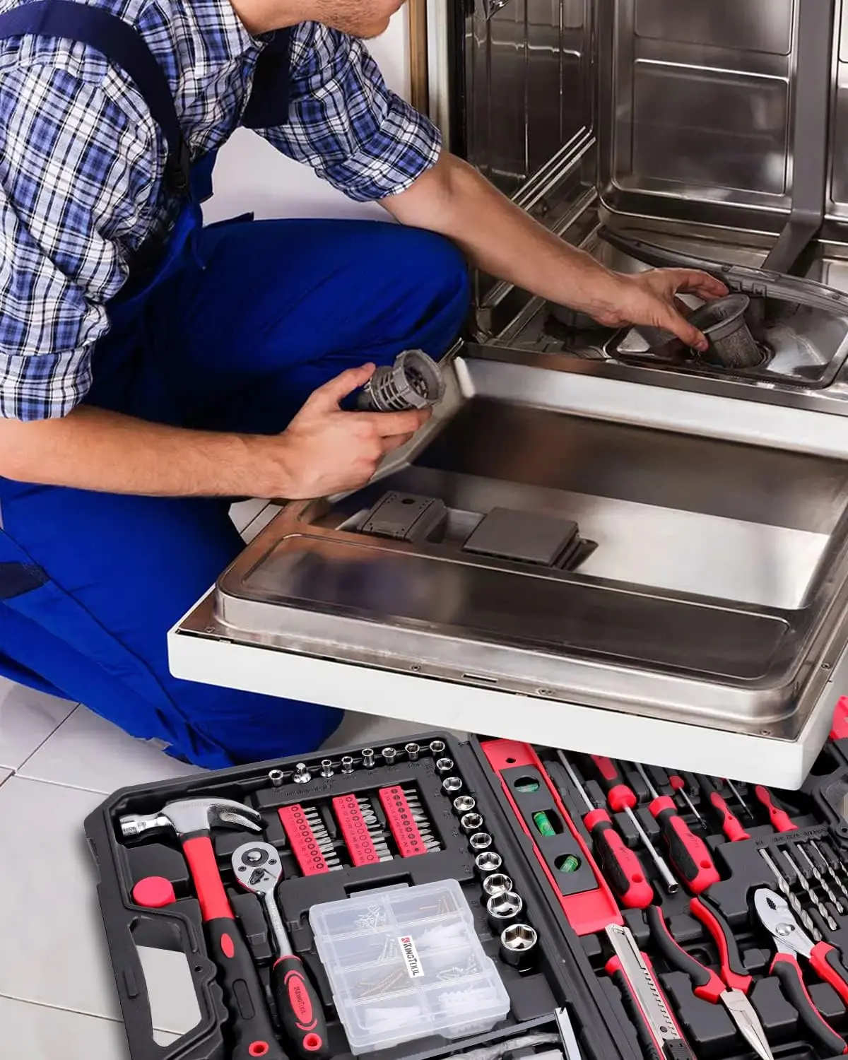 Home Repair Tool Kit 226 Piece General Home/Auto Repair Tool Set General Mechanic Tool Set General Household Tool Kit Perfect fo