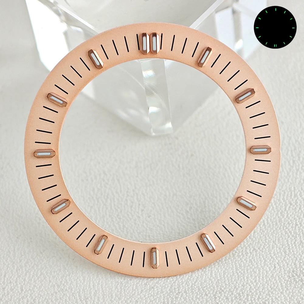 NH70 31mm Watch Dial Annulus Colorful Hollow Green Luminous Watch Dial Fit NH70 Automatic Movement 42mm Octagon Case Bracelet