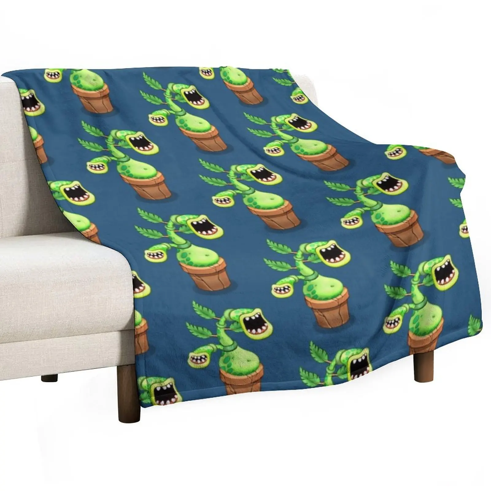 My Singing Monsters character Potbelly Throw Blanket Designers Bed linens Winter beds funny gift Summer Bed Fashionable Blankets