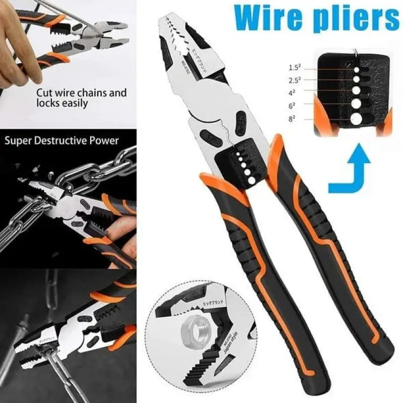 4-In-1 Lineman Plier Industrial-Grade Wire Pliers 9 Inch Multifunctional Wire Stripping Pliers Heavy Duty Wire Pliers Hand Tools