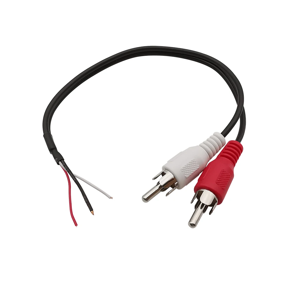 Câble Audio RCA prise mâle/prise femelle connecteur 2 voies vers fil nu rallonge à extrémité ouverte