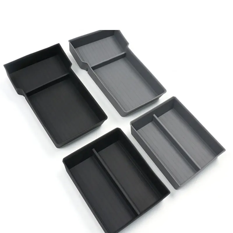 

For Tesla Model 3 21-23 Central Armrest Storage Box Hidden Box Accessories Charging Pad Cup Cover Silicone Keep Coins Sunglasses