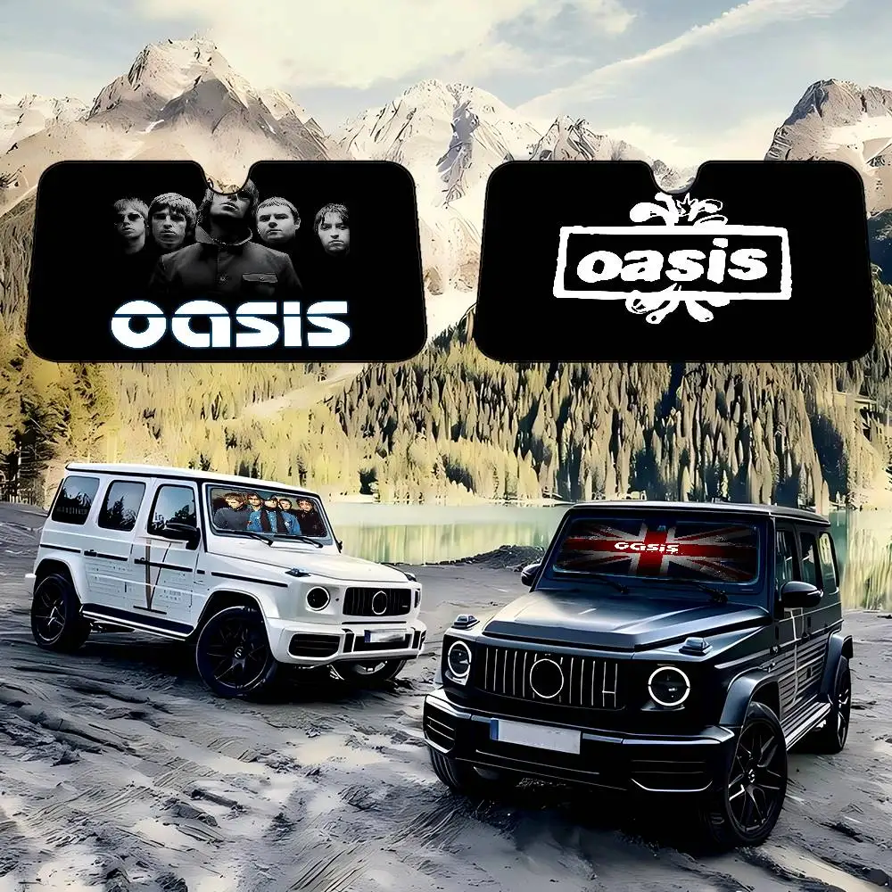 

HOT Oasis Band Car Sunshade Window Sunshade Sunblock Front Windshield Hood Interior Front Baffle Double Ring Sunshade