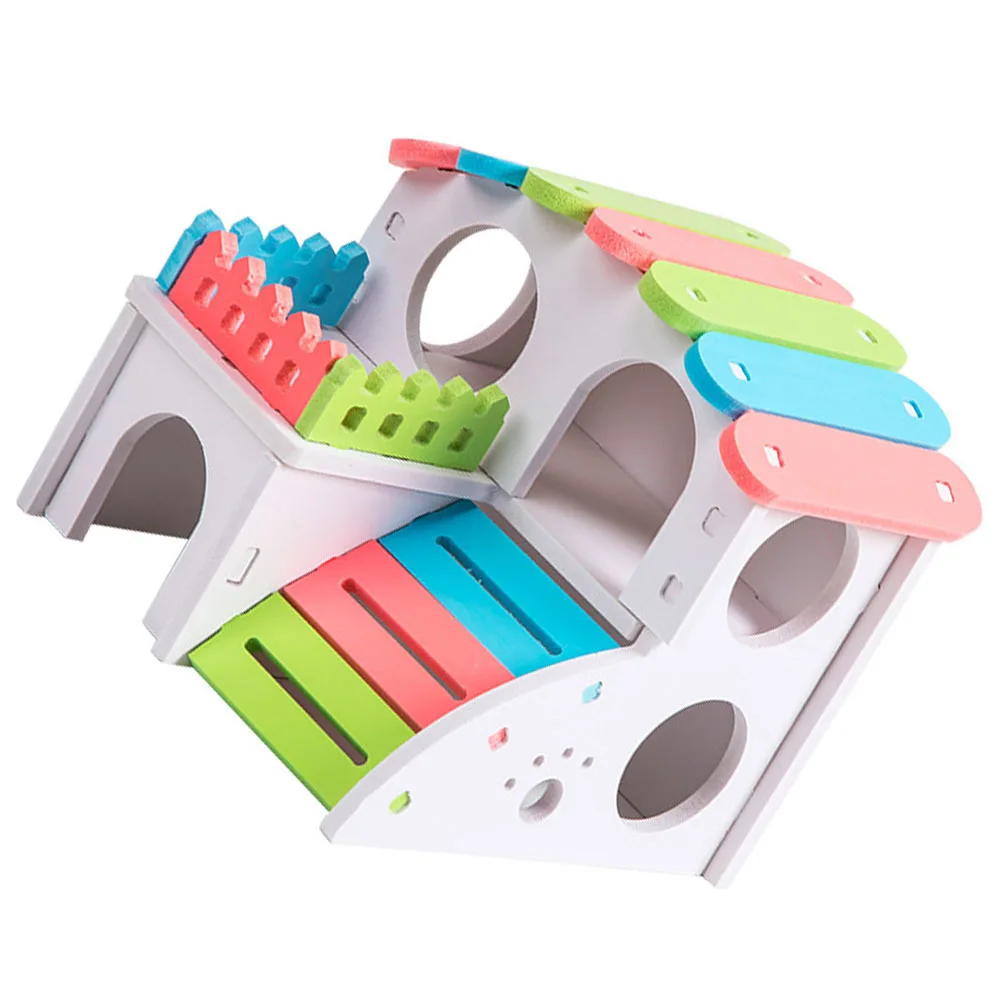 

Natural Wooden Hamster House Small Pet Hideout Shelter for Hamster Mouse Gerbil Safe Cozy Nesting Bed Fun Activity Spot