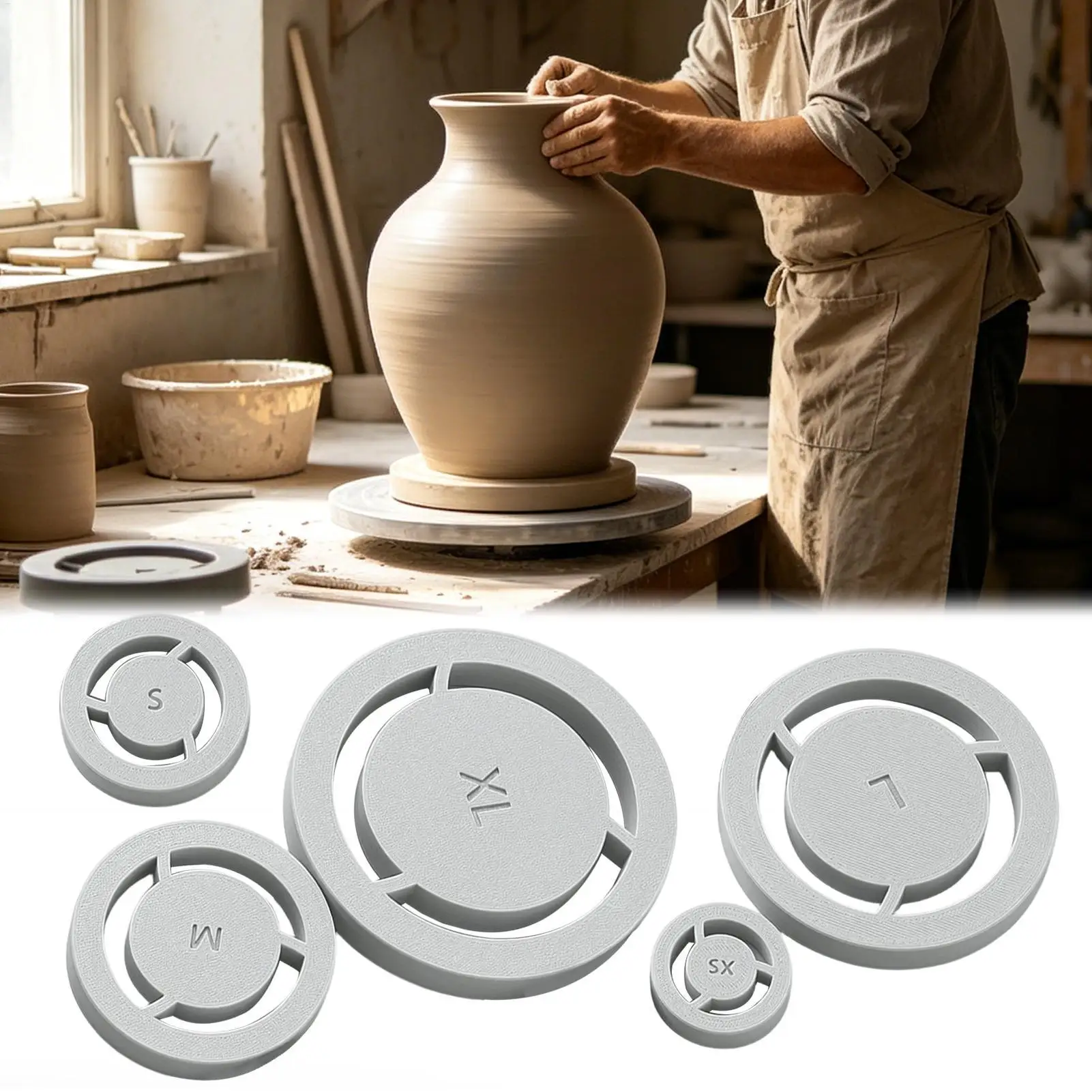 Pottery Foot Ring Template Clay Base Trimming Template Pottery Bowl Foot Ring Mold for Home Studio Classroom Workshop Craft Room