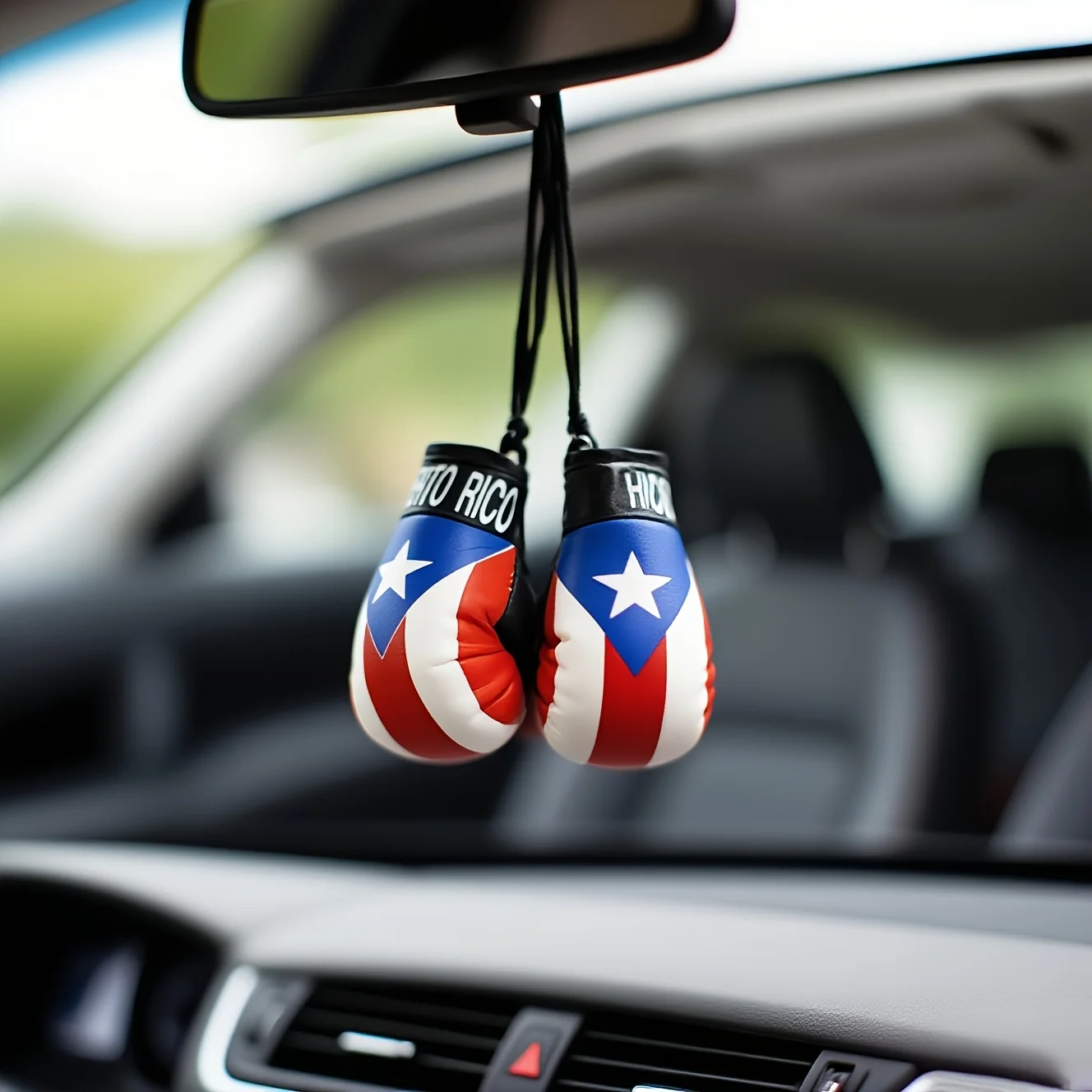 

Puerto Rico PU Mini Boxing Glove Car Interior Pendant Enhance Sporty Vibe Charm for Backpack & Shoulder Bag Showcase Individua