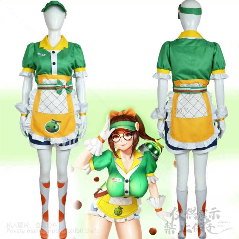 Mei аниме игра Overwatch косплей костюм Meiling Zhou Kawaii пони парик одежда Хэллоуин карнавальный наряд для женщин и девочек по индивидуальному заказу