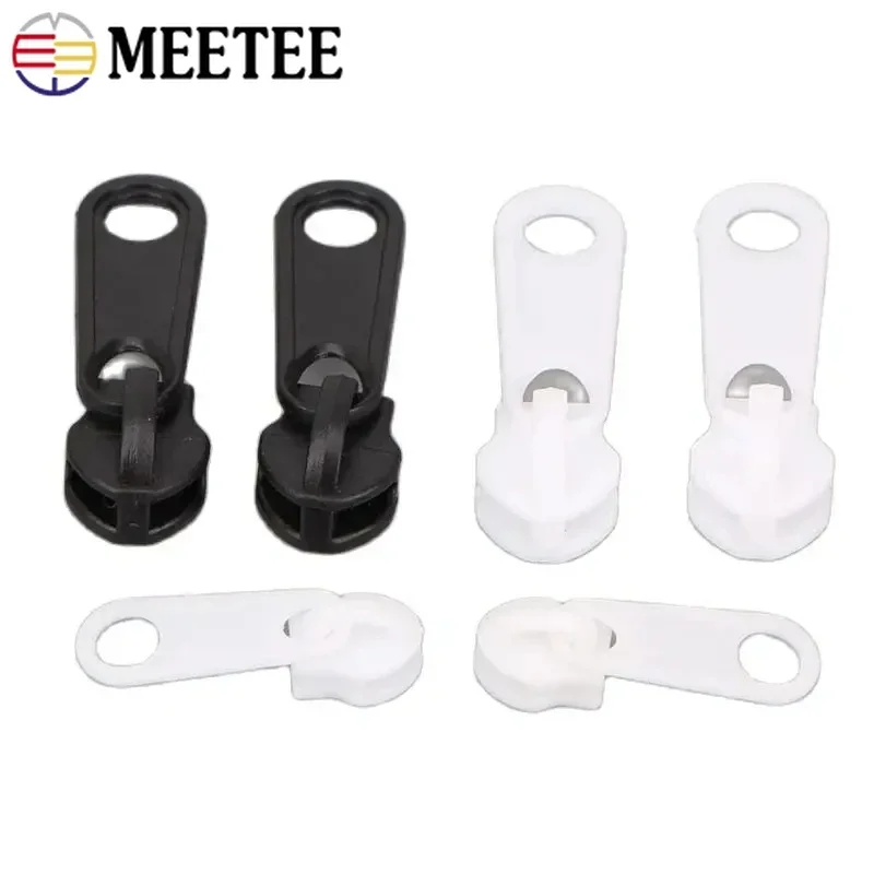 

Meetee 20-100Pcs 3# 5# Zipper Sliders for Nylon Resin Zippers Head Pull Sewing Bags Clothing Zip Repair Kit Accessories