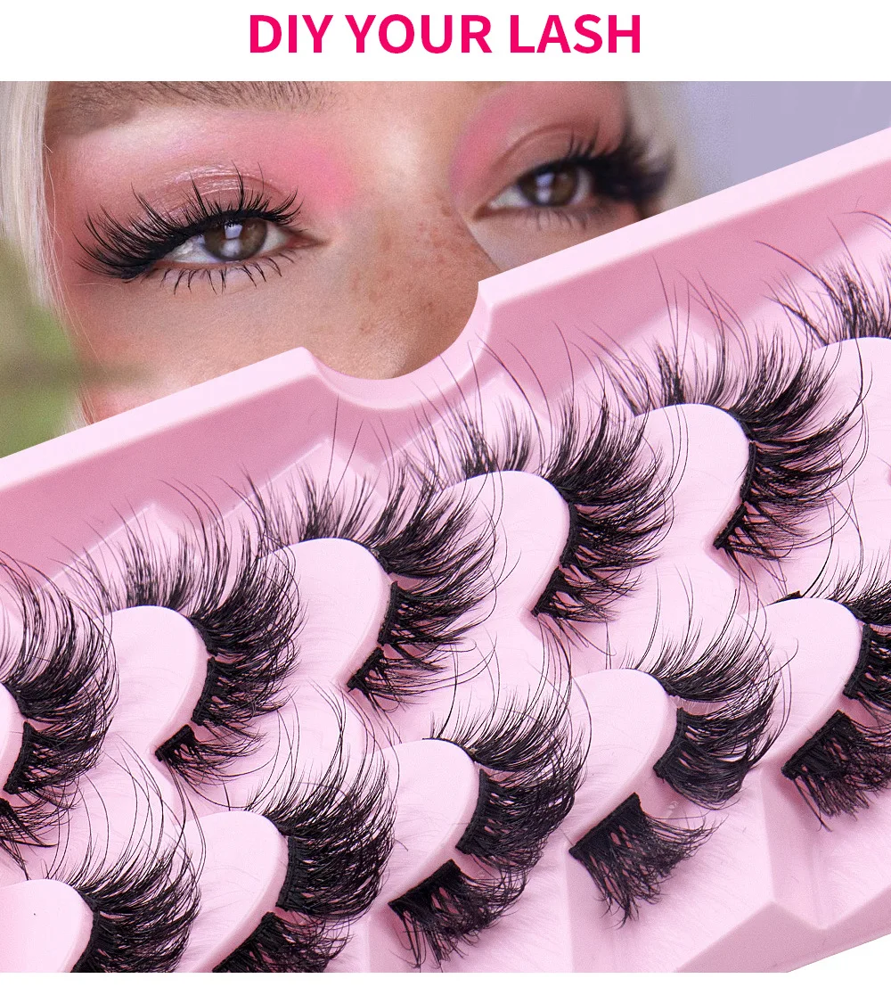 

Lashes Mink False Eyelashes Natural Wispy Lashes Soft Faux Mink Lashes Fluffy False Lashes Natural Look 6 Pairs