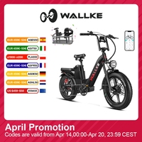 W Wallke H7 Electric Bike 40Ah/60Ah Step Thru Ebike 1200W/2000W Dual Motor Electric Bicycle 20*4'' Fat Tire E-Bike W/APP Control
