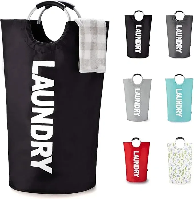 Oxford Fabric Waterproof Laundry Hamper Foldable Large Capacity Dirty Clothes Storage Bag With Handle for Bathroom Laundry Room
