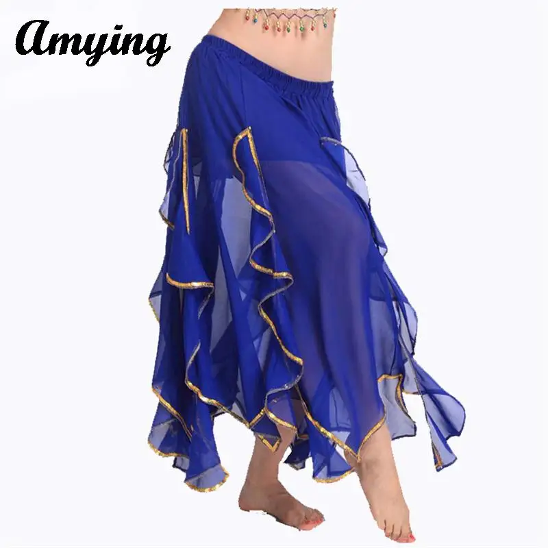 Buikdans Kostuum Halve Rok Vrouwen Podium Performance Rok Oefenen Chiffon Rok Oosters Indian Dans Trainingspak