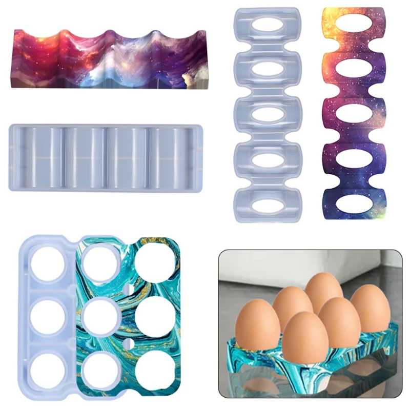 Crystal Epoxy Resin Mold Beverage Rack/Eggs/Wine Bottle Storage Rack Casting Silicone Mould DIY Crafts Tool Y08E