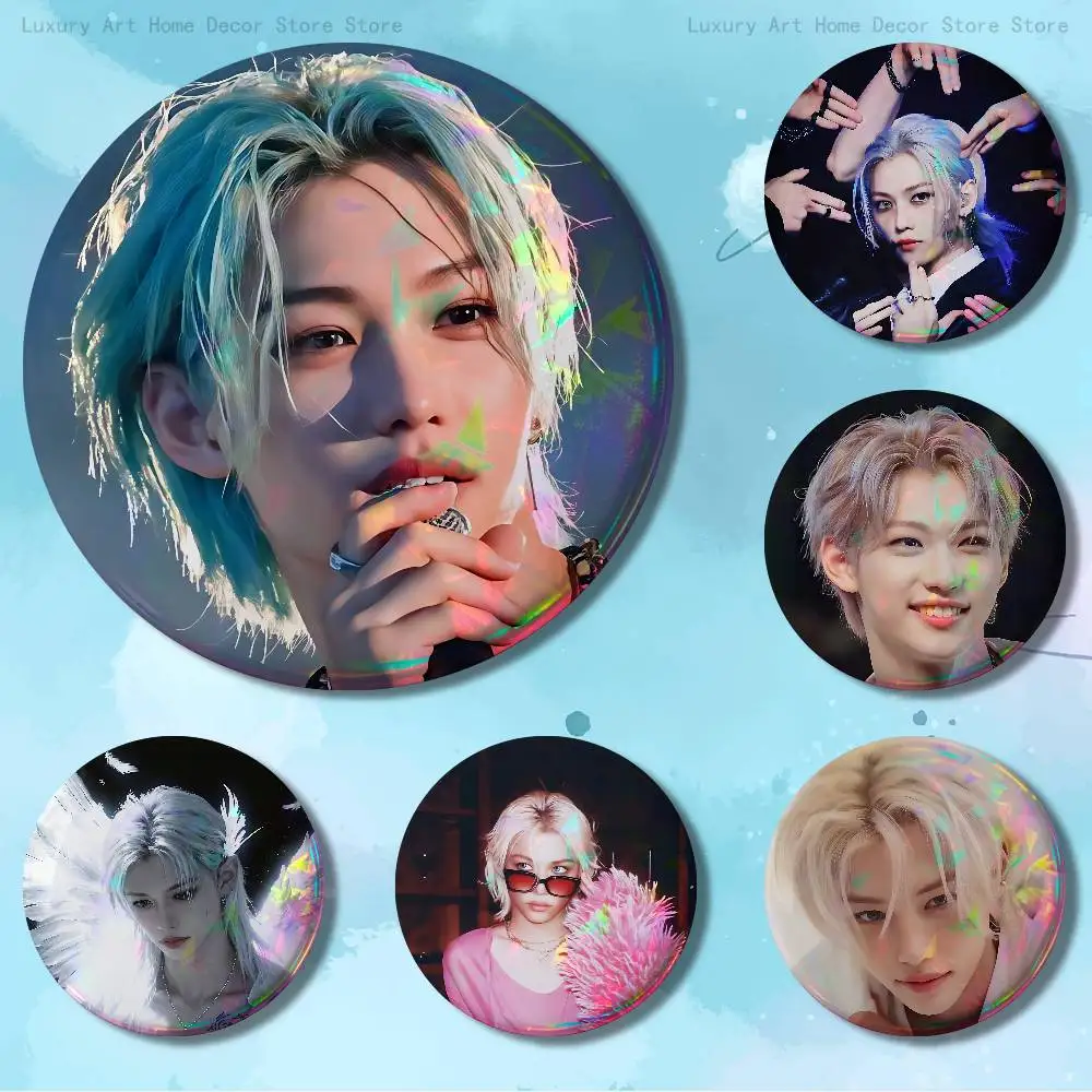 Cool Singer F-Felixs L-Lee Enamel Pin Tinplate Round Brooch Cosplay Nijigen Otaku Culture Badges 58mm 44mm 32mm 75mm 25mm