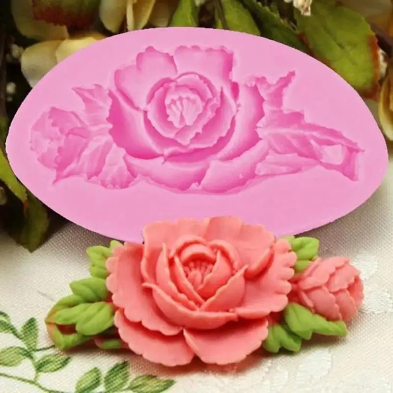 Single Rose Silicone Mold Flower Shaped DIY Fondant Cake Decorating Mould For Chocolate Sugarcraft Dessert Baking Kitchen Tools